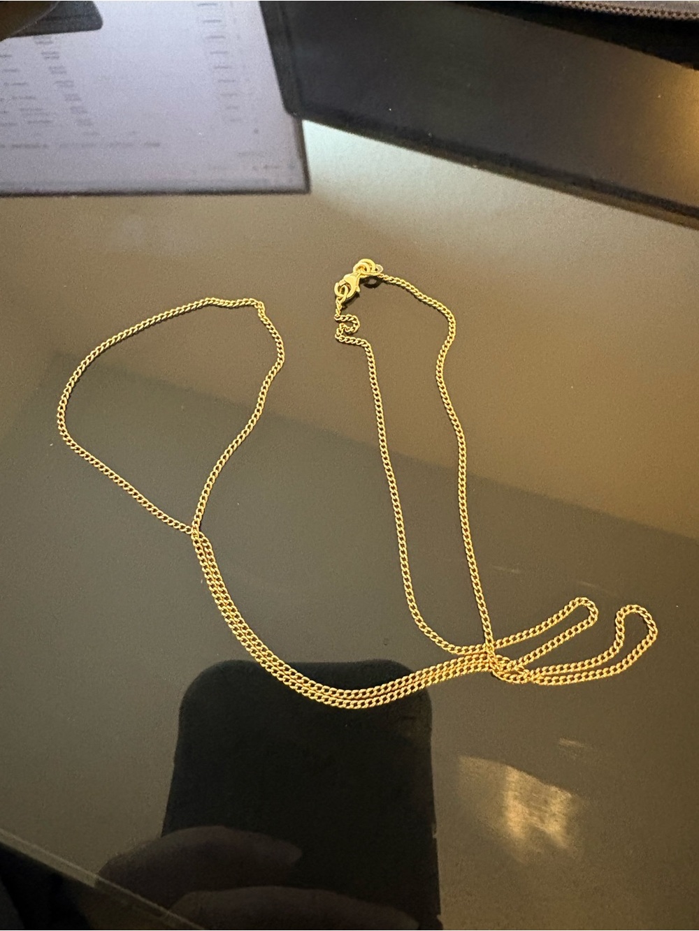 18K solid gold curb chain 21.5’